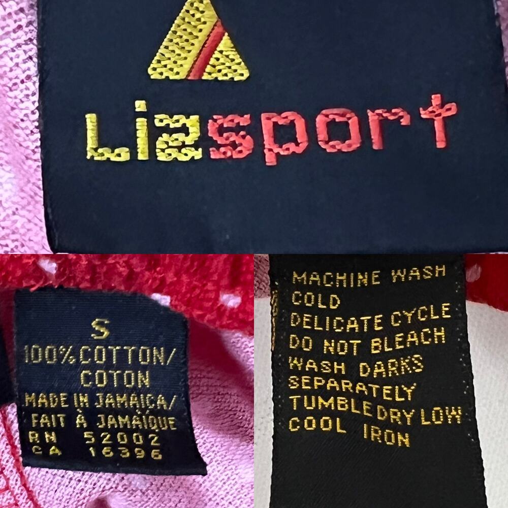 VINTAGE 90s {LizSport/Liz Claiborne} Red/White Polka Dot Jogger Pants Small - Picture 7 of 9
